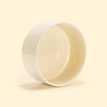 SPUNKYJUNKY 13.5OZ Ceramic Dog and Cat Bowl, Modern Cute Weighted Food Water Bowl for Replacement Beige (2 Pack) - color: Beige, size: 1.7 CUPS × 2