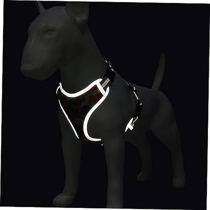 Adjustable Reflective Dog Harness Vest for No Pull Comfort Breathable Pet Chest Straps for Enhanced Visibility at Night Fit for Breeds Green