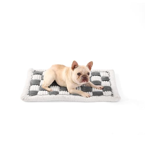 Dog Bed Mats Crate Pad for Small, Medium, Large Dogs, Washable Anti-Slip Pet Bed Mats, Cozy Warm Cat Beds Sleeping Pad (Bluegrey&White, 22.0" L x 13.0" W x 1.5" Th) - color: BlueGrey&White, size: 22.0"L x 13.0"W x 1.5"Th