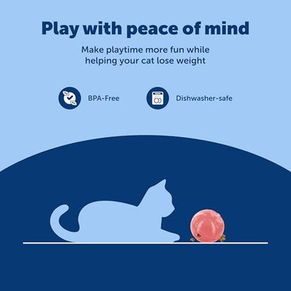 PetSafe Slimcat Feeder Ball - Interactive Game for Your Cat - Fill with Food and Treats - Pink - color: Pink