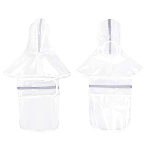HDE Dog Raincoat Jacket Reflective Adjustable Hooded Pet Poncho Rain Coat with Leash Hole for Small to X-Large Dogs Clear - S - color: Clear, size: Small