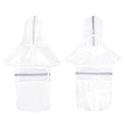 HDE Dog Raincoat Jacket Reflective Adjustable Hooded Pet Poncho Rain Coat with Leash Hole for Small to X-Large Dogs Clear - S - color: Clear, size: Small