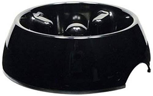 Dogit Go Slow Anti-Gulping Dog Bowl, Black, Medium - color: Black, size: Medium