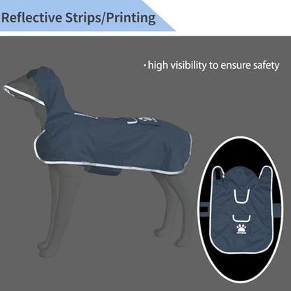 Dog Raincoat Reversible,Waterproof Dog Rain Coat Hooded Slicker Poncho with Reflective Strip, Plaid Double Layer Rain Jacket for Small Medium Large Dogs (Light Blue, Small(9-13lb)) - color: Light Blue, size: Small(9-13lb)