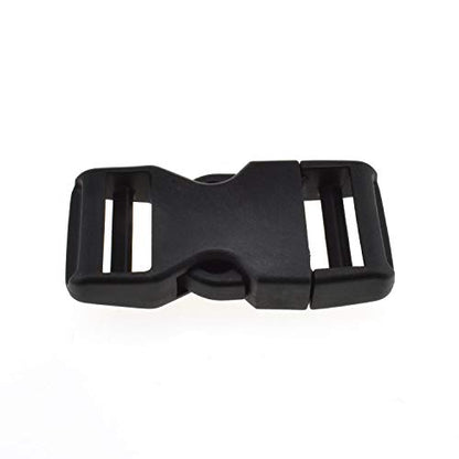 SGH Pro Quick Side Release Buckles 1" Wide 5 Pack Dual Adjustable No Sewing Clips Snaps Heavy Duty Plastic Replacement for Nylon Strap Backpack Fanny Pack Nylon Webbing Belt Dog Collars
