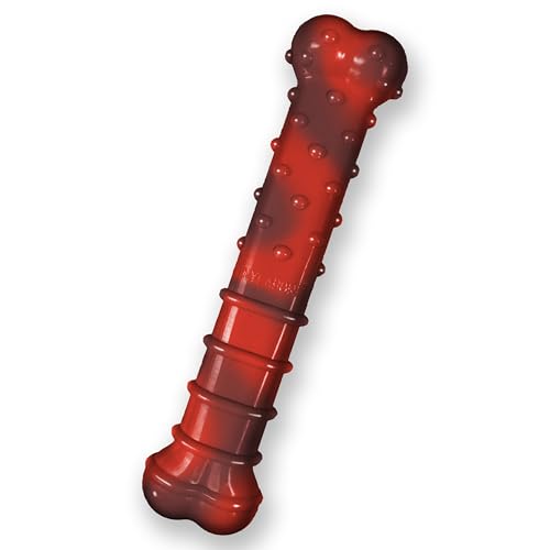 Nylabone Textured Bone Power Chew Toy for Dogs, Durable & Tough Dog Toys for Aggressive Chewers, Beef Jerky Flavor, Large Dogs - Up to 50 lbs, 1 Count - size: Large