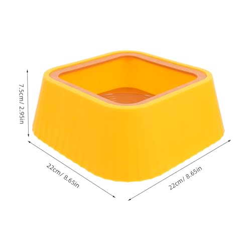 Toddmomy Spill Cat Water Bowl Floating PET Water Dispenser Splash Proof Yellow PET Bowl for Drinking - color: Yellow