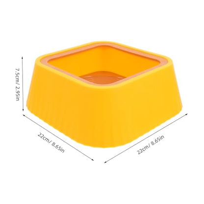 Toddmomy Spill Cat Water Bowl Floating PET Water Dispenser Splash Proof Yellow PET Bowl for Drinking - color: Yellow