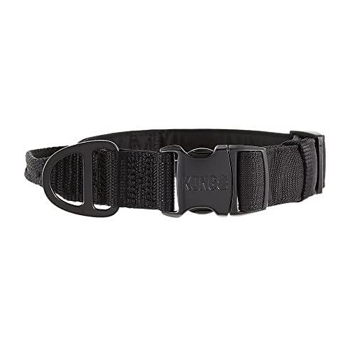KONG Ultra Durable Padded Comfort Handle Dog Collar (Medium, Black)