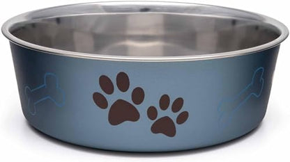 Loving Pets Bella Dog Bowls- Stainless Steel Dog & Cat Bowls - Spill Proof Dog Food Bowl, Cat Bowl, Puppy Essentials & Pet Supplies Great for Home & Travel (Large 35-65 lbs, Blueberry) - color: Blueberry, size: Large (35-65lbs)