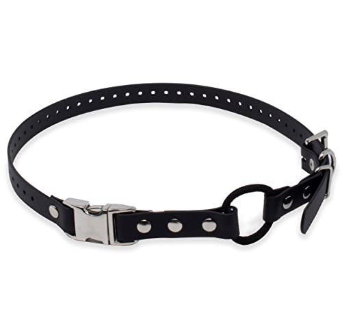 Educator Quick Snap 3/4-Inch Dog Training Collar Strap – ONLY Fits ME-300, ET-300/400, EZ-900, PE-900 & PG-300 – Biothane Bungee Collar for Small & Medium Dogs, Black - color: Black