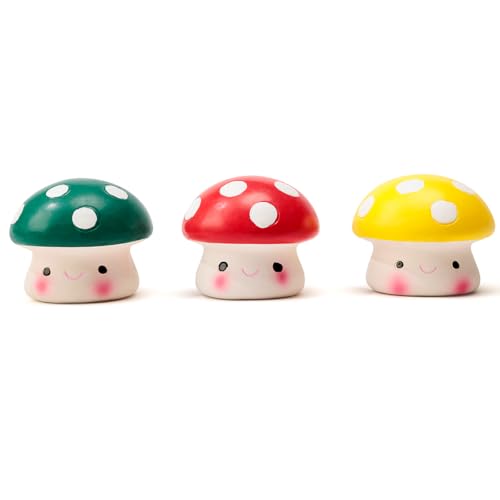 Squeaky Dog Toys, Soft Latex Squeaky Dog Ball for Small Dogs Puppies, Cute Bounce Squeak Mushroom Pet Toys - color: Mushroom - 3 Pack, size: Small