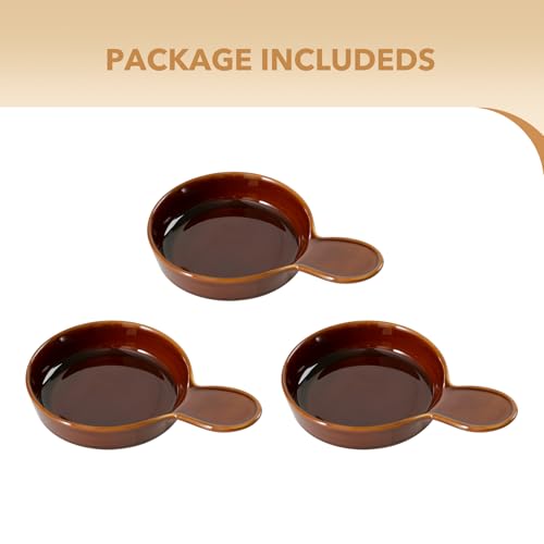 Havniva Ceramic Cat Bowl Whisker Friendly 5.5” Cat Dishes Shallow Cat Food Bowl Anti-Slip Pet Water Bowls for Indoor Cats, Wide Cat Food Dish Prevent Whisker Fatigue (3 Pack) - color: Caramel Brown - C