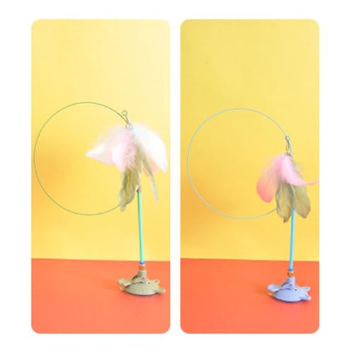 Interaction Suction Cup Cats Teasing Stick Toy for Cats Indoor Exercising Feathered Wand Hunting Rod Toy Cats Teasing Supply
