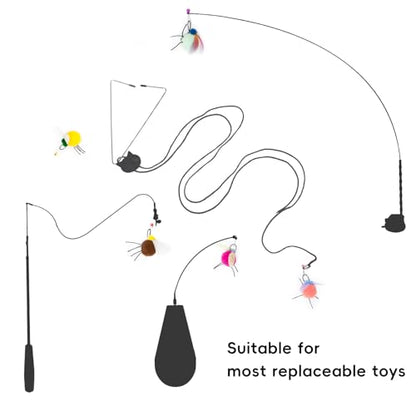 Cat Wand Attachment Toys, 5 PCS Fly Bugs Refills with Bells for Cat Teaser, Chase and Exercise Toys for Indoor Cats and Kittens Enrichment (No Wand Toy) - color: Fly Set