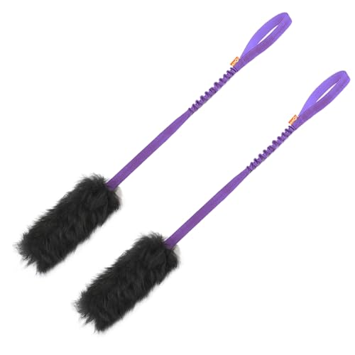 Dog Rope,Dog Bungee Chaser 100% Sheepskin,Sheep Smell Tug for All Breeds(Purple, Long Without Ball 2Pack) - color: Purple, size: Long Without Ball 2Pack