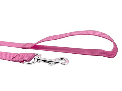 Nylon Dog Training Leash, Traction Rope, 4/5/6 Feet Long, 3/4 Inch 1 Inch Wide, for Small and Medium Dogs (1'' x 4 FT, Pink) - color: Pink, size: 1'' x 4 FT