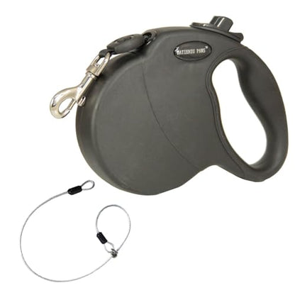 16Ft Chew Proof Retractable Dog Leash Anti-Chewing Wire Ropes Hands-Free Adjustable Safety Lock Durable Nylon Belt for Large Dogs Black L - color: Black, size: Large