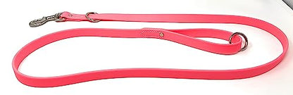 Regal Dog Products Waterproof Leash – 5 ft. Pink Dog Leash with Easy to Use Collar Hook, Lightweight, and Proof Training Pet Lead with Vinyl-Coated Webbing for Small, Medium, Large, or XL Dogs - color: Pink