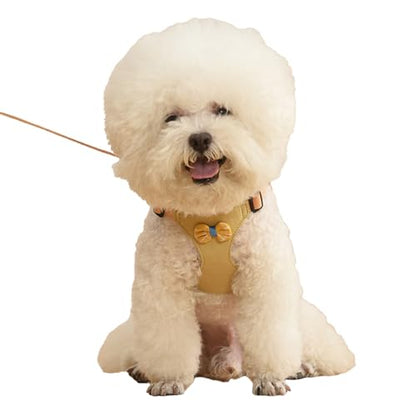 Escape Proof Dog Harness Adjustable No Pull Puppy Vest with Leash Soft Breathable Harness for Walking Yellow X-Small - color: Yellow, size: X-Small