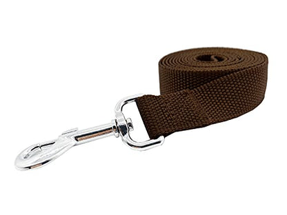 Nylon Dog Training Leash, Traction Rope, 4/5/6 Feet Long, 3/4 Inch 1 Inch Wide, for Small and Medium Dogs (1'' x 4 FT, Brown) - color: Brown, size: 1'' x 4 FT