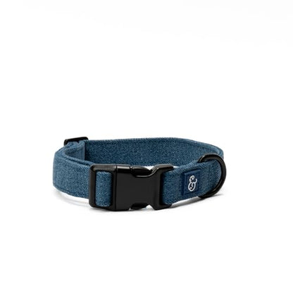 Lucy & Co. Dog Collar - Durable Lightweight Designer Collar for Pets - Adjustable Metal Safety Buckel. - Blue Denim - Small - color: Blue Jeans, size: Small