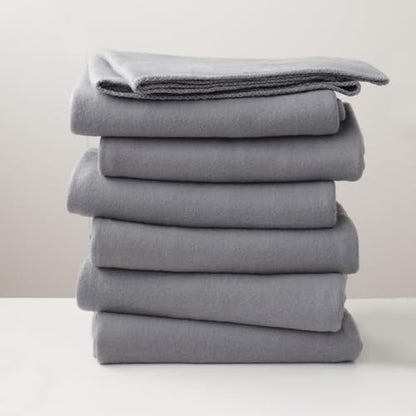 ZYFZCYBL Fleece Throw Blankets Lightweight Warm Soft Cozy Pet-Friendly Bulk Fleece Throw Blanket Solid for Home Bed, Sofa，Office,Gifts, Couch (Pack of 6-50 x 60 inch，Grey) - color: Grey