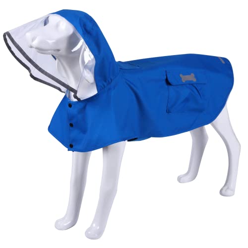 Waterproof Dog Raincoat, Adjustable Reflective Lightweight Pet Rain Clothes with Poncho Hood (Small, Blue) - color: Blue, size: Small(9-13lb)