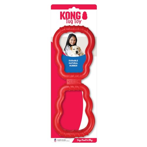 KONG Tug Toy - Dog Supplies for Tug of War - Natural Rubber Dog Toy for Outdoor & Indoor Playtime - for Medium/Large Dogs