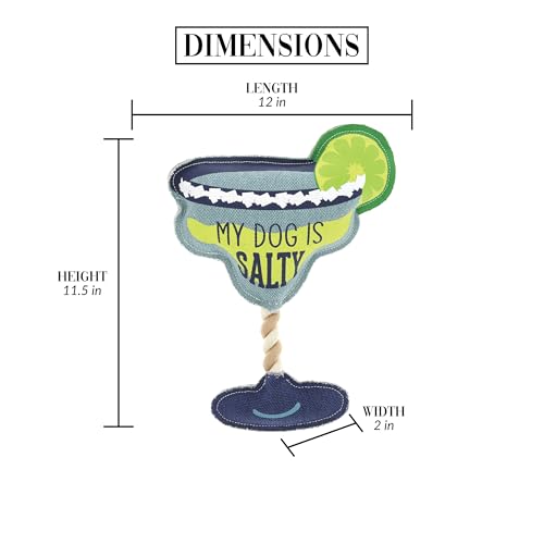 Pavilion Gift Company - Salty - 11" Canvas Rope Dog Toy Chew Tug of War Margarita Alcohol Best Friend Dog Doggy Puppy K9 Gift