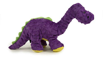 goDog Dinos Bruto Squeaky Plush Dog Toy, Chew Guard Technology - Purple, Large - color: Dinos Bruto (Purple), size: Large