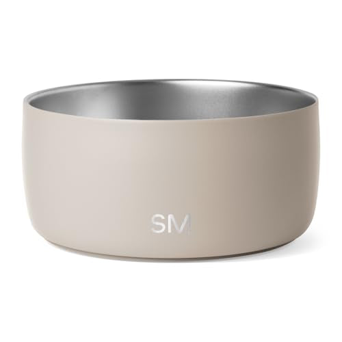 Simple Modern Stainless Steel Pet Water Bowl for Dogs & Cats | Reusable Insulated Stainless Steel Food Bowls for Dog Cat | No Tip No Slip BPA Free | Bentley Collection | Medium (32oz) | Almond Birch - color: -Almond Birch, size: 4 Cups