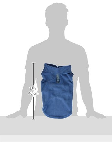 Gooby Fleece Vest Dog Sweater - Blue, X-Large - Warm Pullover Fleece Dog Jacket with O-Ring Leash for Small to Medium Dogs - color: Blue, size: X-Large (Around 23-lb)