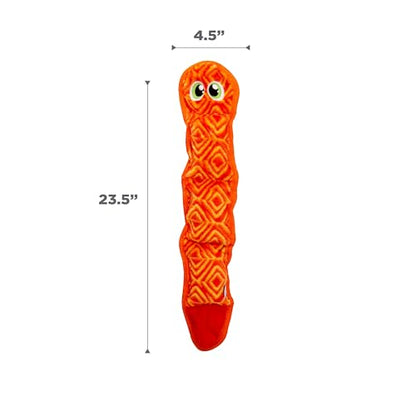 Outward Hound Durablez Stuffing-Free Squeaky Interactive Dog Toy, Tough Plush, Snake, Pink, Large - color: Pink Snake, size: Large (Pack of 1)