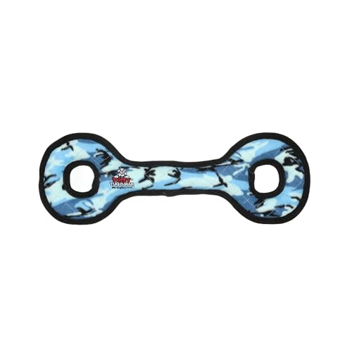 TUFFY- World's Tuffest Soft Dog Toy- Ultimate Tug-O-War- Camo Blue- Squeakers - Multiple Layers. Made Durable, Strong & Tough. Interactive Play (Tug, Toss & Fetch). Machine Washable & Floats - color: Camo Blue, style: Tug-O-War