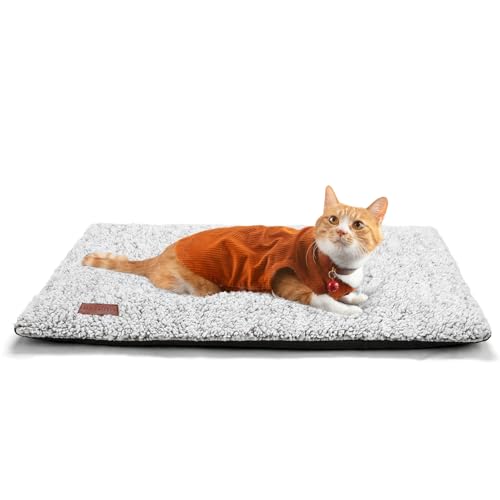 Self Warming Cat Bed Self Heating Cat Dog Mat 29.1 x 18.9 inch Extra Warm Thermal Pet Pad for Indoor Outdoor Pets with Removable Cover Non-Slip Bottom Washable - color: A-Light Gray, size: 29.1"L x 18.9"W x 1.0"Th