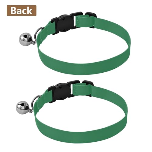 Sea Green Soft Cat Collar, 2 Pack Collar with Bell for Dog Puppy - color: Sea Green