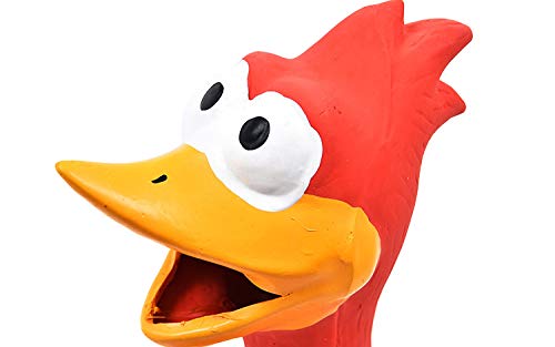 Tamu style Rubber Chicken Squeaky Dog Toys for Small, Medium or Large Pet Breeds, Play Fetch, Reduce Separation Anxiety - color: Red