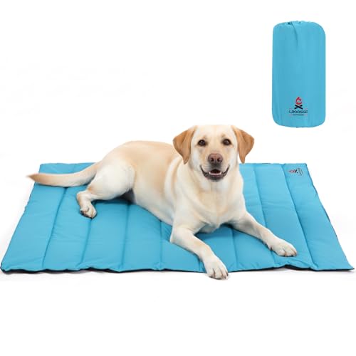 Outdoor Dog Bed Waterproof, Travel Dog Bed Large Size with Carry Bag, Machine Washable, Camping, Durable, Foldable Outdoor Dogs Mat for Small, Medium and Large Dogs