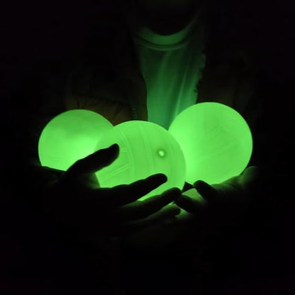 Spike Replacement Balls, Roundnet Game Extra Balls, Glow in The Dark Ball, Lawn Beach Water Pool, Yard Pong Bucket Toss Game Ball - Play at Night, Light Up for 20-30 Minutes - style: 3x Glow Balls