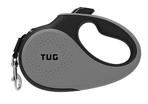 TUG 360° Tangle-Free Retractable Dog Leash with Anti-Slip Handle | 16 ft Strong Nylon Tape | One-Handed Brake, Pause, Lock (Large, Grey) - color: Grey, size: Large