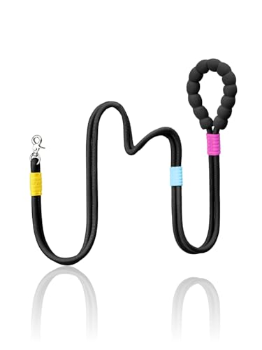 Hands Free Dog Leash, 5-in-1 Adjustable Waist Training Leash for Walking& Hiking – Dual Lead Rope with Padded Handle,MGBR Rotating Metal Clip(Classic- Onyx Black) - color: Classic- Onyx Black-5Ft