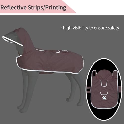 Dog Raincoat Reversible,Waterproof Dog Rain Coat Hooded Slicker Poncho with Reflective Strip, Plaid Double Layer Rain Jacket for Small Medium Large Dogs (Pink, Large(22-37lb)) - color: Pink, size: Large(22-37lb)