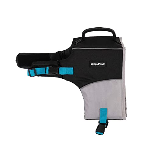 ZippyPaws Adventure Dog Lifejacket, Swimming Vest for Dogs & Puppies, Life Jacket for Swim Training Small Medium & Large Dogs - Teal, Small