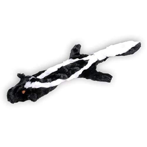 Jeffers Pet Thinnies Unstuffed Plush Dog Toy with Rope & Squeaker – 21" Skunk, Flat Stuffing Free Chew Toy for Dogs & Puppies – Soft, Durable, Interactive Play, Fetch, Tug, Training, Teething - color: Skunk