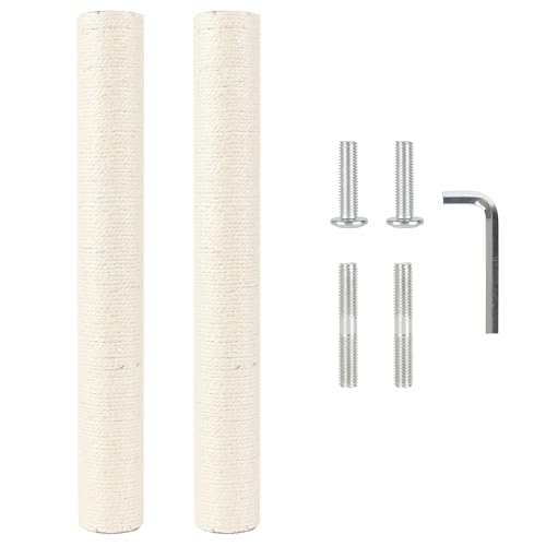 2.9in 7.4cm Diameter Cat Tree Scratching Post Replacement Pole Parts (M10, 55cm/21.7in) - color: 55cm/21.7in*2poles, size: M10