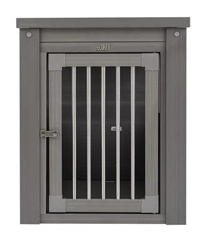 New Age Pet ecoFLEX Pet Crate/End Table, Small, Grey, Model:EHHC405S - color: Grey, size: 23.8"L x 18.2"W x 22.2"H