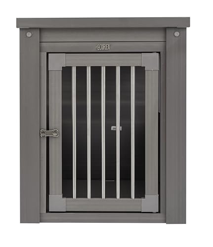New Age Pet ecoFLEX Pet Crate/End Table, Small, Grey, Model:EHHC405S - color: Grey, size: 23.8"L x 18.2"W x 22.2"H
