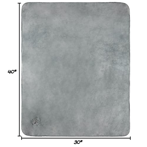 Waterproof Pet Blanket - 30x40-Inch Reversible Sherpa Fleece Throw Protects Couches, Cars, and Beds from Spills, Stains, and Fur by PETMAKER (Gray) - color: Gray, size: X-Small