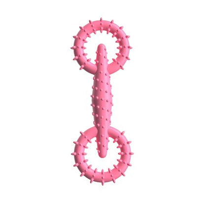 Rubber Dog Chew Toy for Aggressive Chewers, Promotes Teeth Health, Interactive Pet Teeth Cleaning Toy, Pet Enrichment - color: Pink Red
